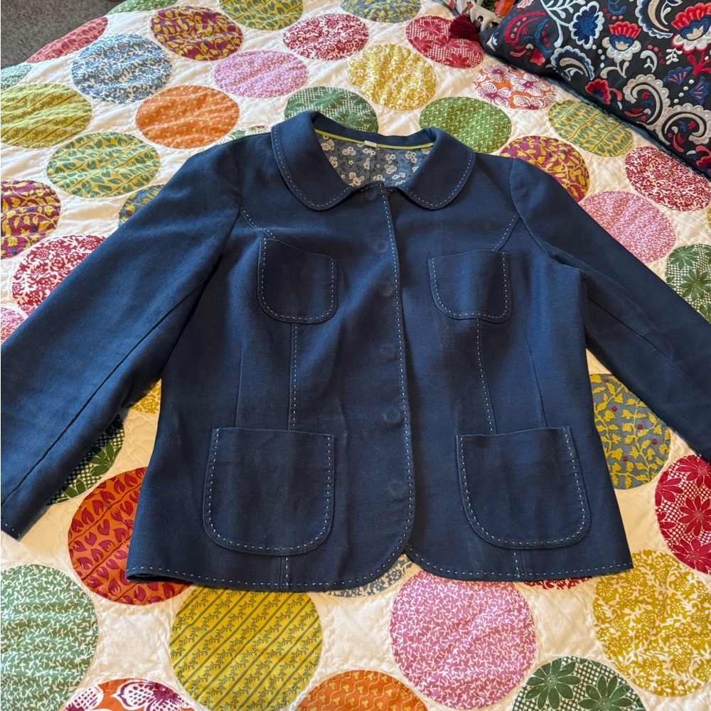 Boden Linen/Cotton Blend Fitted Jacket, size 10 US - Picture 2 of 13